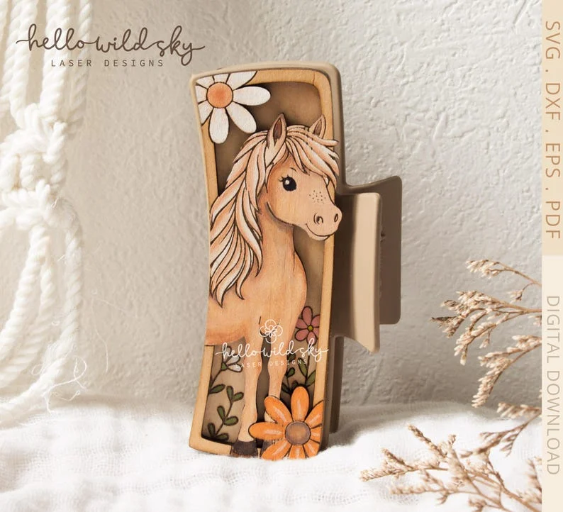 Horse Hair Clip laser cut file