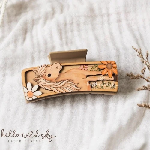 Horse Hair Clip laser cut design, view 8