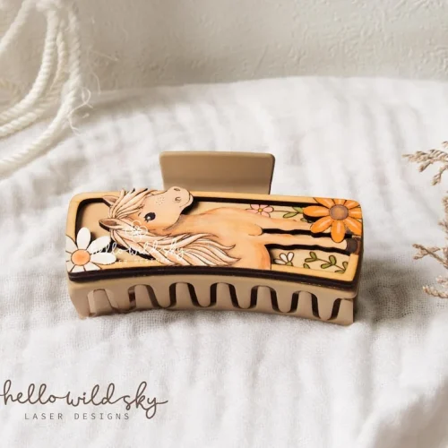 Horse Hair Clip laser cut design, view 9