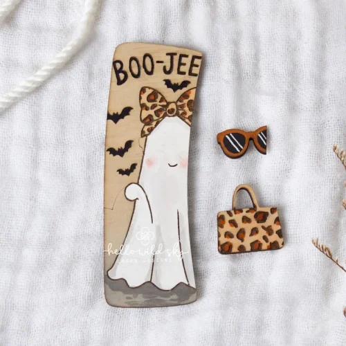 Boo Jee Ghost Hair Clip laser cut design, view 6