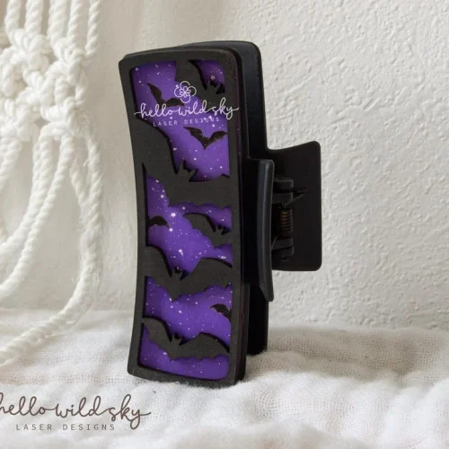 Halloween Bat Hair Clip SVG, Bat Claw Clip Laser Cut File, Spooky Halloween Hair Clip 4.1", (digital Download)