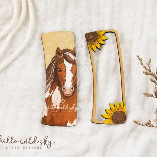 Horse Hair Claw Clip laser cut design, view 9