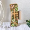 Floral Cross Hair Clip laser cut file