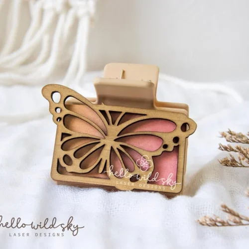Butterfly Hair Clip SVG File ,butterfly Barrette Claw Clip 2", Butterfly Laser Cut File, Cute Nature Hair Accessory, (digital Download)