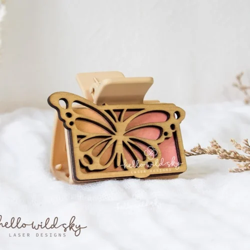 Barrette Butterfly Hair Clip laser cut design, view 6