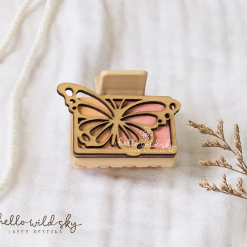 Barrette Butterfly Hair Clip laser cut design, view 7