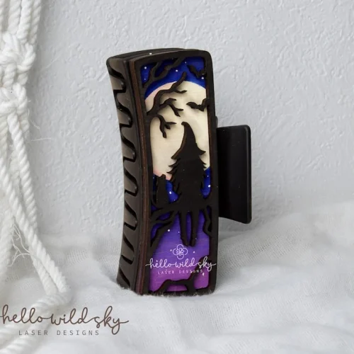 Witchy Hair Clip laser cut design, view 4