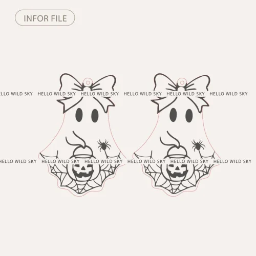 Lace Ghost Coquette Laser Earrings SVG, Cute Lace Ghost Earring, Boo in Boojee Svg, Ghost Halloween Earring, Spooky Season Laser